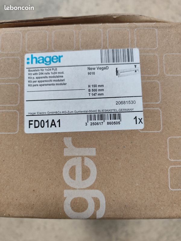 HAGER kit modulaire avec rail DIN FD01A1 - photo 3