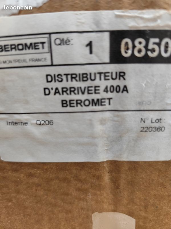 Distributeur d'arrivée 400A pour colonnes électrique Beromet - photo 3