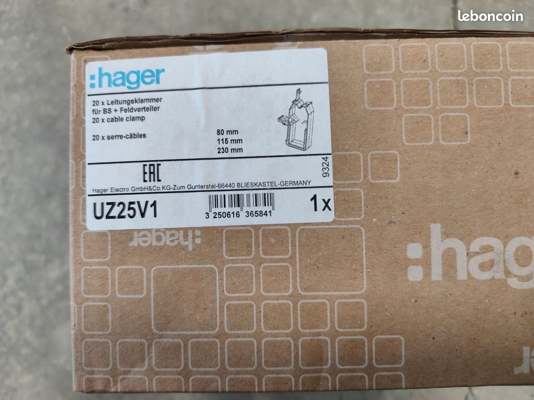 HAGER boîte de 20 bracelets guide fils grande section UZ25V1 - photo 3