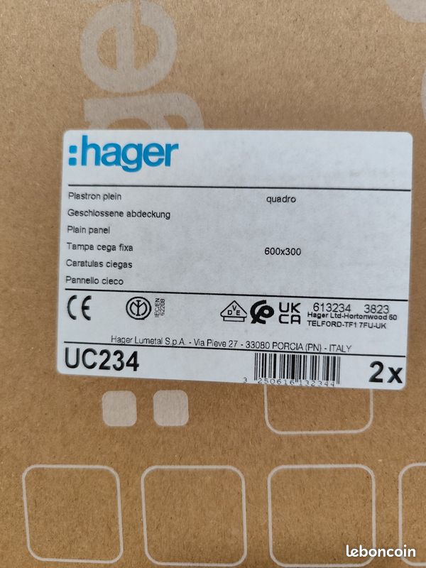 Plastron plein Hager UC234 600x300 mm neuf - photo 2